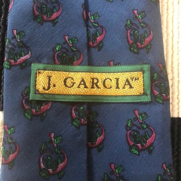 J. Garcia Silk Neck Tie JG Blue Print - Picture 5 of 6